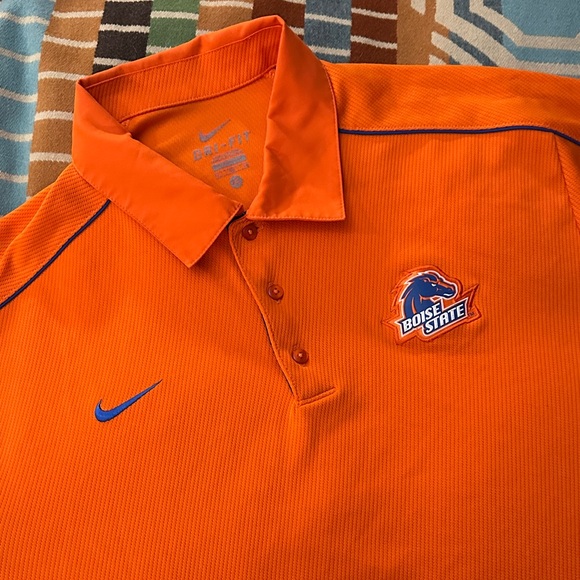 Nike Boise State Dri-Fit Bright Orange Polo with Classic Logo - Picture 1 of 8